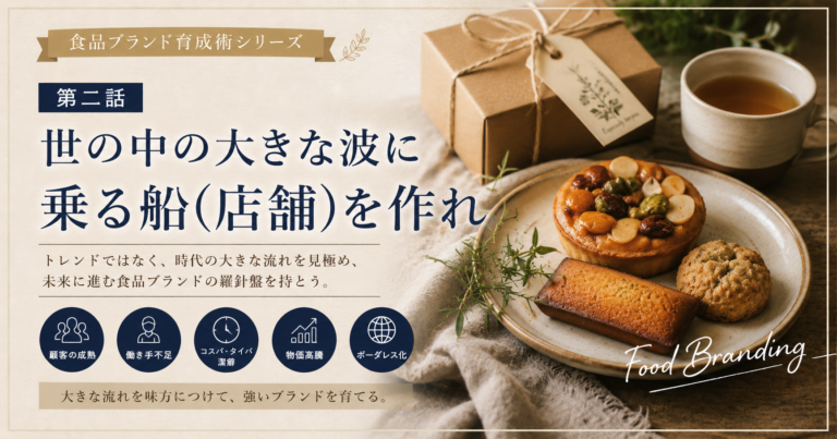 食品ブランド育成術シリーズ　第二話：世の中の大きな波に乗る船をつくれ