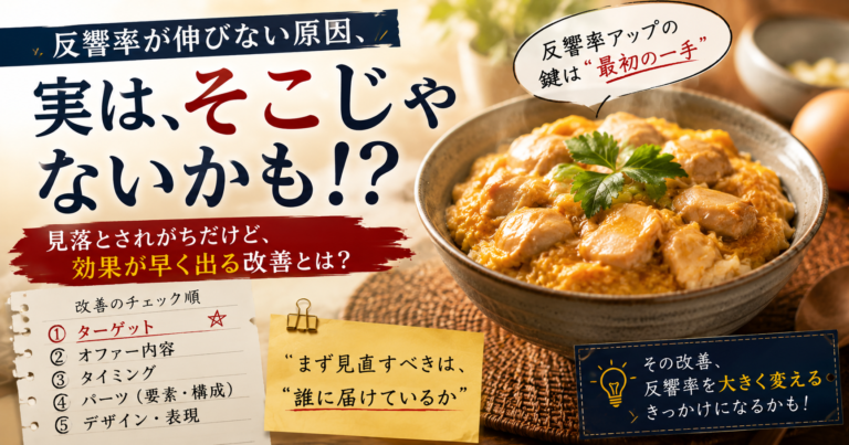 反響率を上げるのに、見落としがちなこと